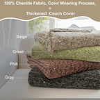 ROOMLIFE Boho Beige Couch Cover for Dogs, Washable Non Slip Furniture Protector Couch Sofa Covers for 3 Cushion Couch, Soft Chenille Couch Cover Throw Blanket with Tassels 71''X118''