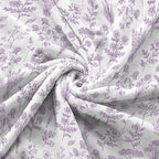 Floral Fuzzy Blanket Purple Floral Throw Blanket, Botanical Flowers Blankets, Soft, Flannel, Warm, Boho Flowers Bed Blankets All Season for Couch Bedroom Living Room 50X70 Inch