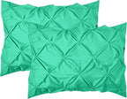 Elegant Comfort 2-Pack Sham Set Pinch Pleat Design, 1500 Premium Hotel Quality Microfiber, Stylish Design-Easy Care,Wrinkle and Stain Resistant, 2-Piece Sham Set, Pleated Standard/Queen, Paradise Teal