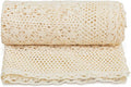 Tegeme Boho Throw Blanket 50"x60" Vintage 100% Handmade Crochet Cotton Throw Blankets, Lightweight Lace Knit for Couch, Bed Decor, Boho Photo Prop, Valentines Gifts for Women