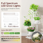Plant Stand Indoor with Grow Light, 4-Tiered Tall Plant Stand Indoor, Metal Plant Shelf with Adjustable Light, Ideal for Living Room, Garden, Patio white