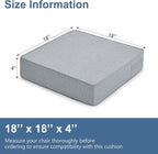 Shinnwa Gel Memory Foam Recliner Cushion for Elderly, Extra Large Seat Cushion, Dual-Layer Foam Chair Pad for Couch, Armchair, Wicker Chairs, Floor, 18 × 18 × 4in, Light Gray