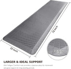 HappyTrends Anti-Fatigue Floor Mat - 4/5 Inch Thick, Waterproof Non-Slip, Heavy Duty Ergonomic Comfort Rug for Kitchen, Office, Sink, Laundry (22"x72", Gray)