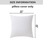 Home Brilliant Set of 2 Decorative Pillow Covers Sofa Cushion Covers Accent Pillows for Couch, 55x55 cm, 22 x 22 Inch, Creamy White