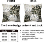 Olive Green White Grey Gray Pillow Covers 16X16 Inch Set of 2, Spring Modern Geometry Dahlia Floral Print Decorative Throw Pillow Covers Outdoor Farmhouse Cushion Case for Couch Sofa Bed Decor