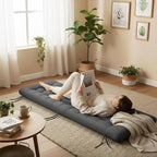 Long Floor Cushion Large Floor Cushion with Brushed Cotton 74.8 x 27.5 x 3.15 in Jumbo Lounger Pillow for Outdoor Indoor Bay Window Meditation Yoga Reading Sleeping (1 Pc,Dark Gray)