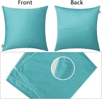 Thmyo 4-Pack 100% Cotton Comfortable Solid Decorative Throw Pillow Case Square Cushion Cover Pillowcase Sublimation Blank Pillow Covers DIY Throw Pillowcase for Sofa Bedroom(24x24 inch/ 60x60cm,Green)