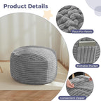 MAXYOYO Kids Bean Bag Chair Bed, Convertible Children Chair to Floor Mattress with Filler, Faux Fur Bean Bag Bed Stuffed Child Sofa Couch for Girl Boy Sleeping, Machine Washable Cover, Grey