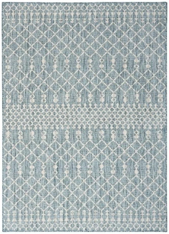 Nourison Home Positano Aqua 7' x 10' Area Rug - Easy Clean, Non Shedding, Bed Room, Living Room, Dining Room, Kitchen (7' x 10')