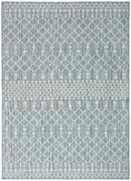 Nourison Home Positano Aqua 7' x 10' Area Rug - Easy Clean, Non Shedding, Bed Room, Living Room, Dining Room, Kitchen (7' x 10')