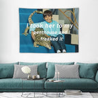 BionZax I Took Her To My Penthouse and I Freaked It Ravi Tapestry for Bedroom Aesthetic, Funny and Meme Tapestries for College Dorm and Living Room - Small Size 30"x40"