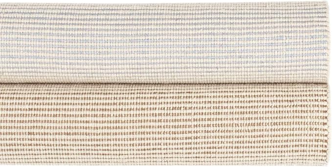 Dash & Albert Haverhill French Blue Handwoven Cotton Rug, 8.5 X 11.5 Feet, Blue/Ivory Solid Pattern