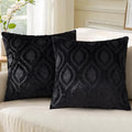 decorUhome Cozy Textured Euro Sham Throw Pillow Covers 22x22 Inch Set of 2, Soft Plush Faux Wool Black Accent Couch Pillow Covers for Modern Farmhouse Sofa Bed Living Room