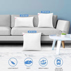 EIUE Throw Pillow Inserts, Machine Washable Pillows,Premium Polyester Fiber Fill for Sofa Bed & Decorative Cushions (White, 12x20inch)