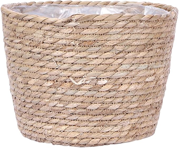 Woven Flower Basket for Indoor Plants Planter Unique Design Multipurpose Storage and Decorative Cover for Home Decor and Organizing Household Items
