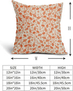 Orange Floral Pillow Covers 18x18 Set of 2 Vintage Rustic Old Style Cute Small Flower Orange Cream Print Decorative Outdoor Pillowcases Fall Farmhouse Throw Cushion Case Decor for Couch Sofa Bed