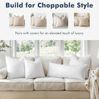 MIULEE 28x28 Pillow Inserts,Set of 2 Down Feather Throw Pillows for Couch Sofa Bed, Decorative Fluffy Throw Pillow Inserts Cotton Fabric,White