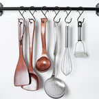16 Pack S Hooks for Hanging, 3.5 inch Heavy Duty Metal S Hooks with Safety Buckle S Shaped Hooks Pot Rack Closet Hooks for Hanging Plants, Clothes, Kitchen Utensil, Pots, Pans, Bags (Black)