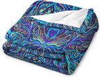 Hippie Bohemian Mandala Throw Blanket Indian Gypsy Abstract Flower Floral Texture Print Blanket for Sofa Bed Couch Chair Or Dorm 40"x50"