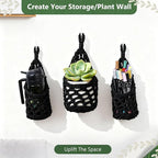 Macrame Wall Plant Hanger, Hanging Planter Basket Holder, Wall Planters for Indoor Plants, for Up to 4 Inch Pot (Black, 4-Inch)