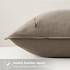 MIULEE Decorative Linen Pillow Covers 20x20 Inch Tan TaupeBoho Farmhouse Neutral Winter Couch Throw Pillows for Bed Pack of 2 Accent Modern Pillowcase Sofa Livingroom Home Decor