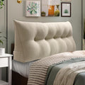 WOWMAX Headboard Pillow Queen Triangular Bed Wedge Pillow for Headboard Wedge Pillow Headboard for Daybed Bunk Bed Large Bolster Pillow for Bed with Removable Cover, 80% Cotton & 20% Linen Blend