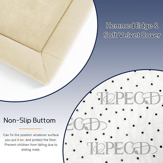 Baby Play Mat for Floor Nursery Rug Muscle Mat Area Rug Playroom Rug 74"x50" Playpen Mat Memory Foam 1.3" Thick Crawling Mat for Babies,Toddlers, Infants, Kids,Light Beige