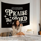 STHTTSW Vintage Christian Bible Wall Tapestry,“Let everything that has breath praise the Lord, Christian Gift for Women, Inspirational Wall Decor Tapestry for Bedroom, Living Room Dining Room Office