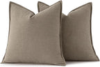 MIULEE Decorative Linen Pillow Covers 18x18 Inch Tan TaupeBoho Farmhouse Neutral Winter Couch Throw Pillows for Bed Pack of 2 Accent Modern Pillowcase Sofa Livingroom Home Decor