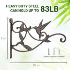 Mkono Hanging Plant Bracket Hook Iron Decorative Plant Hanger for Flower Basket Bird Feeder Wind Chime Lanterns, 1 Pack