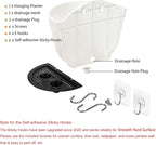 2 Pack White Plastic Wall Hanging Planters for Indoor Plants Wall Hanging Plant Holder with Drainage Hole Balcony Planters Railing Hanging Pot Fence Vertical Living Wall Mount Decor with Hooks