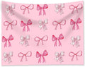 Pink Bow Tapestry - Coquette Pink Bow Tapestries, Girly Aesthetic Wall Hanging, Wall Blanket Room Decor, Bow Knot Aesthetic Bedroom Decor for Teen Girls Room, Bedroom, Dorm, Apartment Decor - 50 x 60 Inches