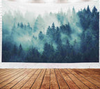EMMTEEY Forest Tapestry Wall Art - Misty Pine Tree Landscape, 60X50 Inch Nature-Themed Decor for Living Room Bedroom Indoor Spaces
