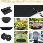 12x122 Inch Black Felt Planter Liner Roll, Non-Woven Hanging Basket Liners Coco Coir Alternative Breathable Outdoor Planter Liner Window Box Liners for Metal Basket Flower Pot Raised Garden Bed