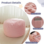 MAXYOYO Kids Bean Bag Chair Bed, Convertible Children Chair to Floor Mattress with Filler, Faux Fur Bean Bag Bed Stuffed Child Sofa Couch for Girl Boy Sleeping, Machine Washable Cover, Pink