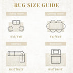 9x12 Area Rugs for Living Room: Washable Large Vintage Floral Rug Low Pile Non-Slip Boho Carpet for Bedroom Dining Home Office (Beige, 9'x12')