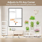 LASZOLA 6 Tiered Plant Stand Indoor Outdoor with Plastic Tray, Corner Folding Tall Flower Display Rack, Modern Plant Holder Shelf for Outdoor Patio Porch Garden Office Living Room, White