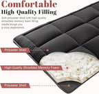 WhatsBedding Japanese Floor Mattress Futon Mattress 3" Black Tatami Mat Shredded Memory Foam Filled Sleeping Pad, Foldable & Portable Roll Up Lounger Camping Bed for Kids and Adult,Twin Size 39"x 80"