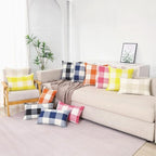 CARRIE HOME Beige Cream Buffalo Plaid Lumbar Pillow Covers 12x20 Set of 2 Neutral Checkered Pillow Covers 12 x 20 Outdoor Farmhouse Lumbar Pillow Covers for Couch, Sofa and Patio