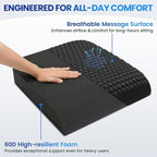 Extra Large Office Chair Cushion (19"x17"x3"), Seat Cushion with Honeycomb Message Dots & High-Resilient Foam for Back & Tailbone Pain Relief, Butt Pillow for Long Sitting, Car Seat, Wheelchair, Floor