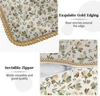 KSLIDS Sage Green Beige Floral Soft Velvet Throw Pillow Covers Set of 2 Vintage Brown Flower Decorative Pillow Covers 20x20 Inch Rustic Pillow Case for Sofa Couch Bedroom Farmhouse Home Decor