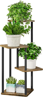 AZERPIAN Plant Stand 4 Tier Indoor Metal Flower Shelf for Multiple Plants Corner Tall Flower Holders for Patio Garden Living Room Balcony Bedroom, Black (4 Tier-Black)