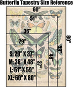 Adolphe Philippe Millot Print Poster Vintage Butterfly Tapestry 48”x36” Long Vertical Wall Hanging Reference Illustrative Wall Tapestries for Bedroom Aesthetic Tapestry Wall Hanging Bedroom Room Decor