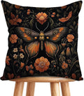 William Morris Abstract Vintage Floral Velvet Butterfly Design Throw Pillow Covers Home Decor, Retro Art Decor Pillowcase Cushion Cover for Bed Sofa Living Room, Square 18x18inch (Orange-Butterfly)