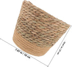 Rustic Handwoven Straw Flower Basket for Indoor Plants Multi-Functional Planter and Storage Holder Natural Decorative Pot for Living Bedroom Office Boho Home Decor