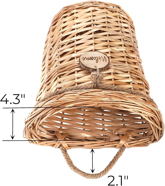 Hiceeden Wicker Hanging Wall Basket, Woven Front Door Flower Basket, Flat Hanging Storage Basket Wall Decor for Home, Garden, Pantry, Farmhouse