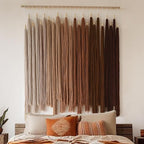 IOWER Macrame Wall Hanging Yarn Fiber Wall Art Beaded Tassel Home Decor for Bedroom Living Room 39" W x 45" L