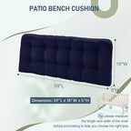 downluxe Outdoor Bench Cushion for Patio Furniture, Water Resistant Tufted Overstuffed Porch Swing Cushions, Thick Outdoor Loveseat Cushions, 59" x 18" x 5", Navy, Set of 1