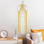 EOBTAIN Yellow Macrame Wall Hanging - Handmade Dream Catchers - Boho Dreamcatchers with Cotton Rope Tassel - Woven Wall Decor Tapestry for Living Roome Bedroom Home Decorations - 9.8" W x 31.5" L