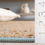 SAFAVIEH Cape Cod Collection Runner Rug - 2'3" x 8', Blue & Natural, Handmade Jute, Ideal for Living Room, Hallway, Foyer, Bedroom (CAP236M-28)